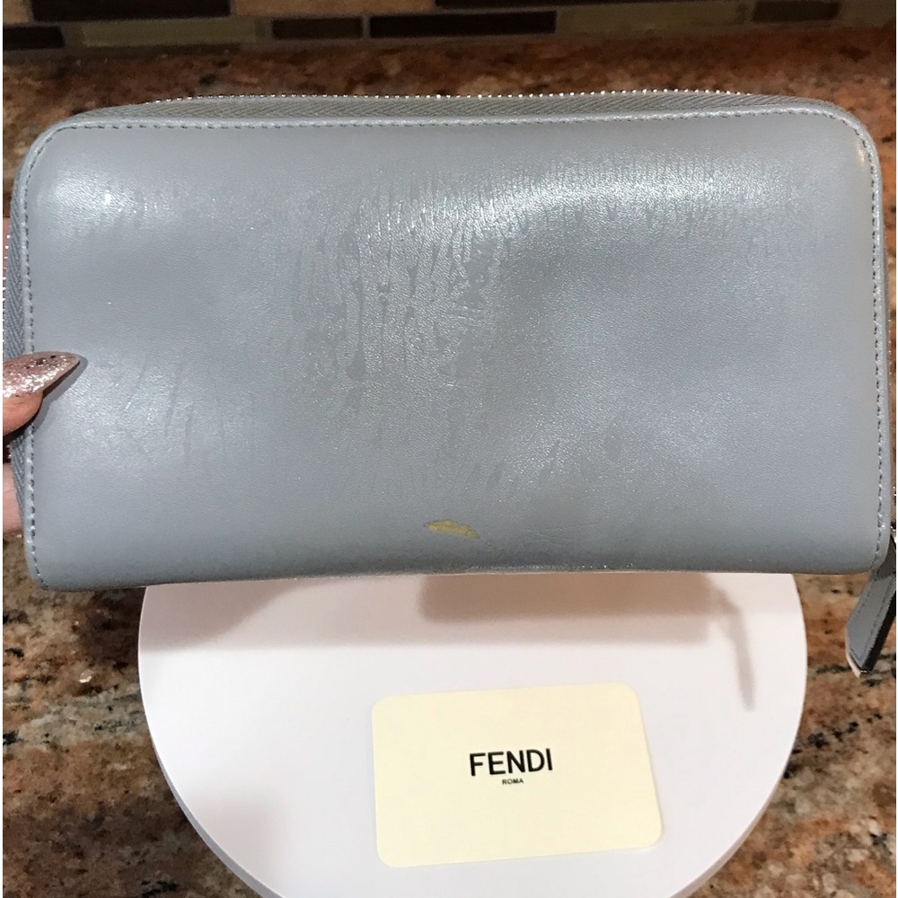 FENDI Vitello Liberty Multicolor Studded Leather Zip Around Wallet 😍💙❤️ - Picture 17 of 17